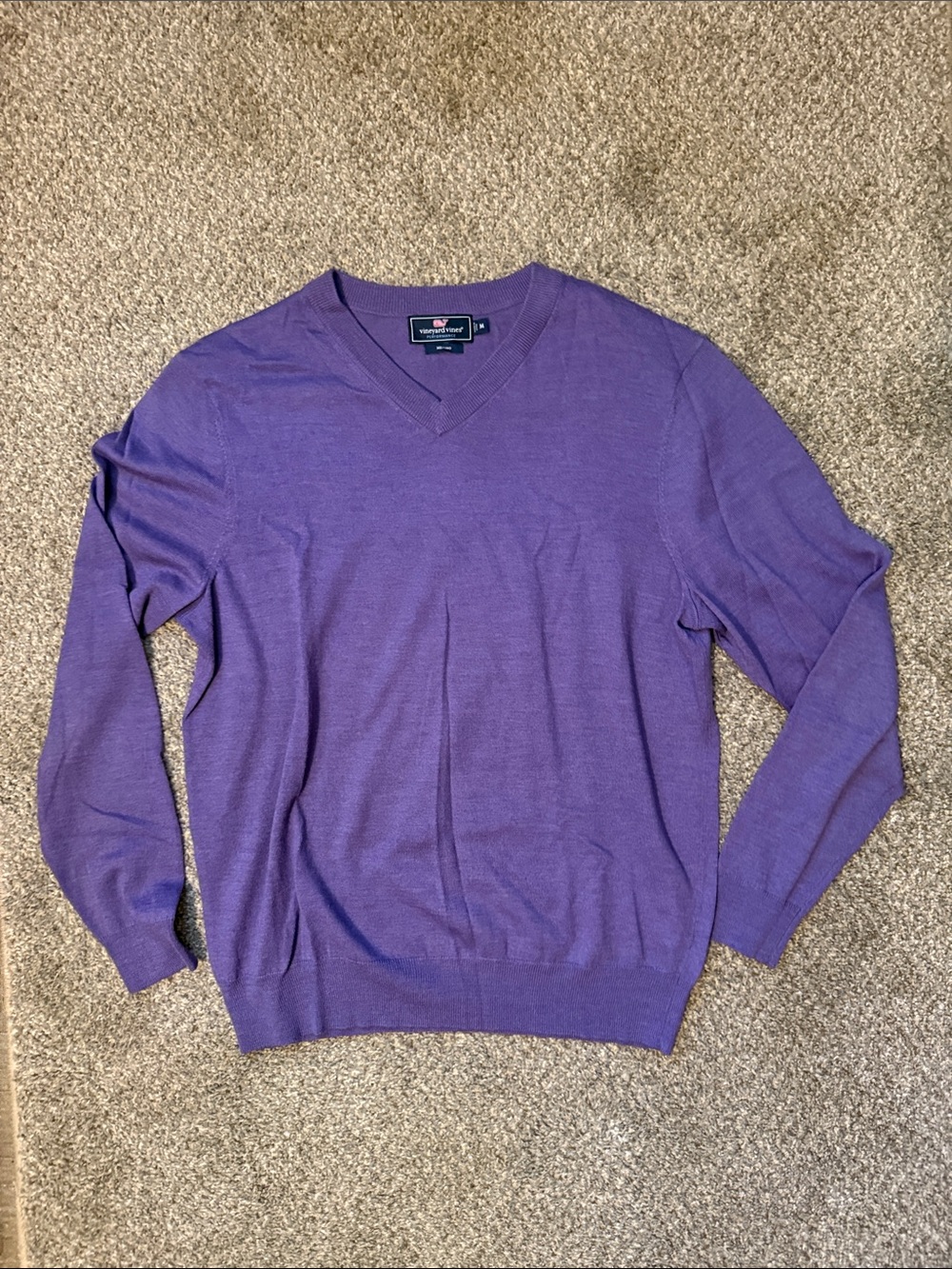 Vineyard Vines Men's Purple V-Neck Sweater